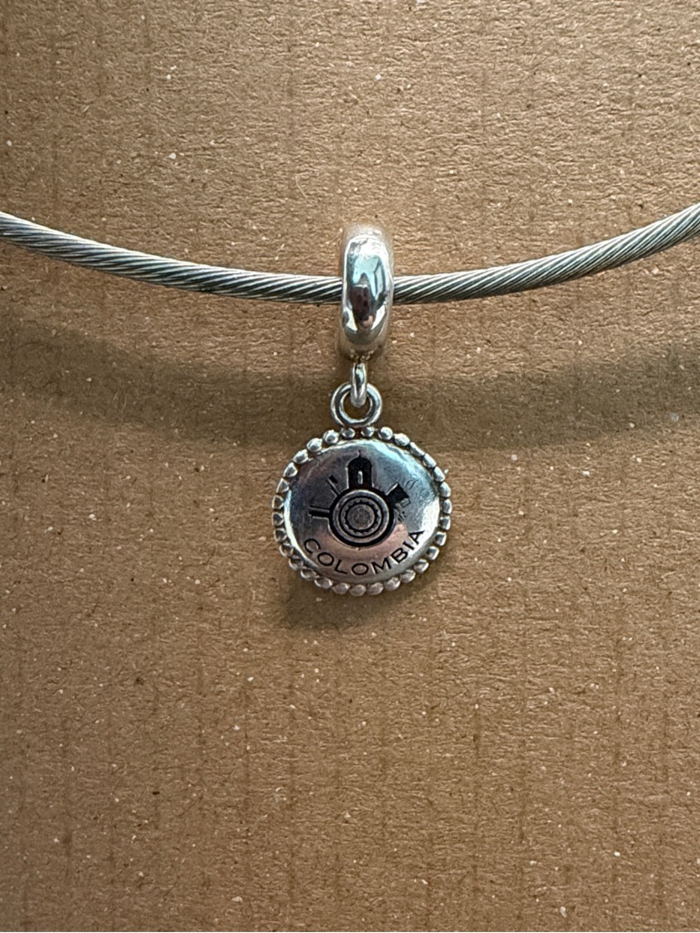 RARE - PANDORA Colombia Silver Dangle Charm